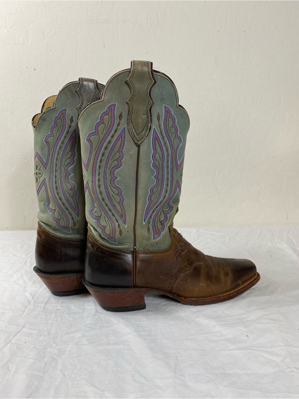 Justin Cowboy Boots VTG Women’s 10 Square Toe Brown L2675